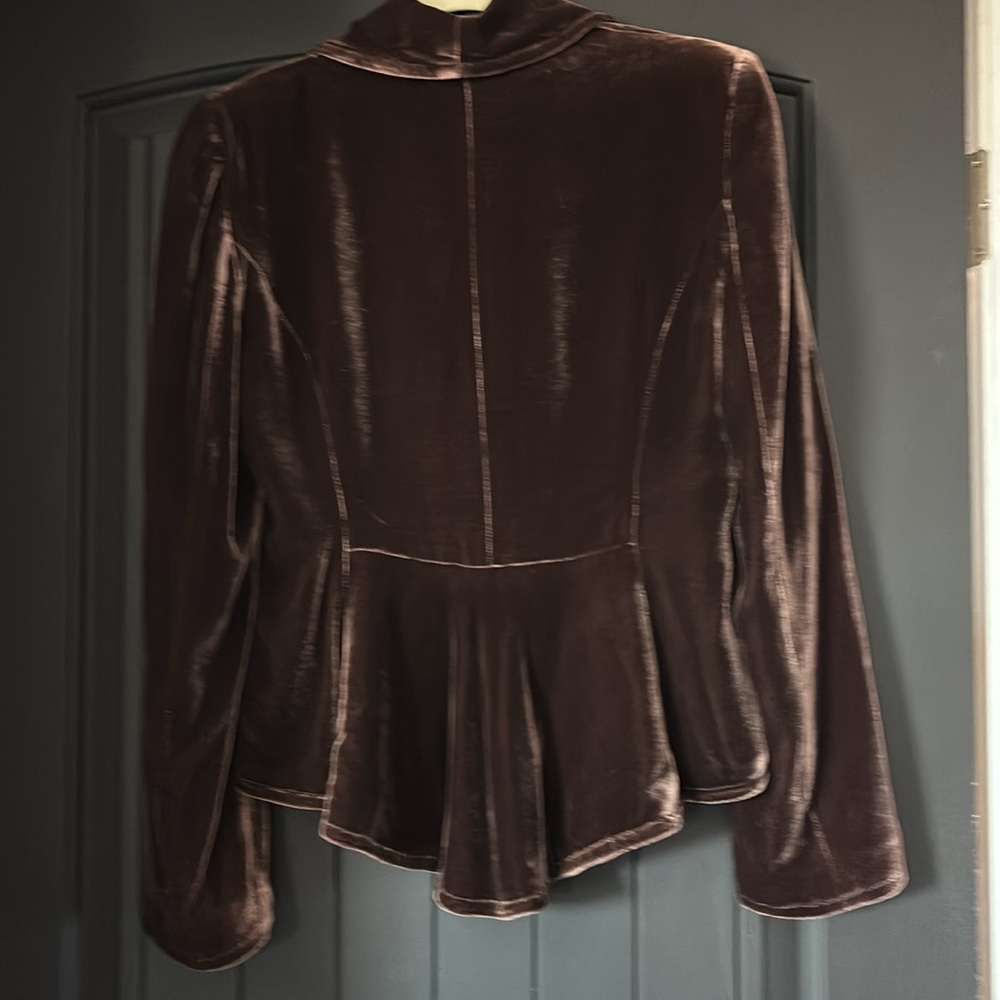 Ideology Velvet cropped opera type chestnut Blazer - Picture 2 of 8